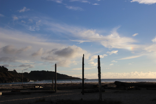 poles on the beach