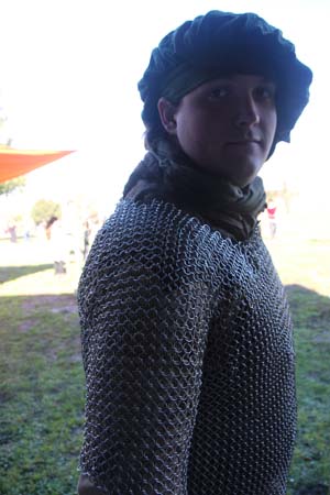 Young man in chain mail
