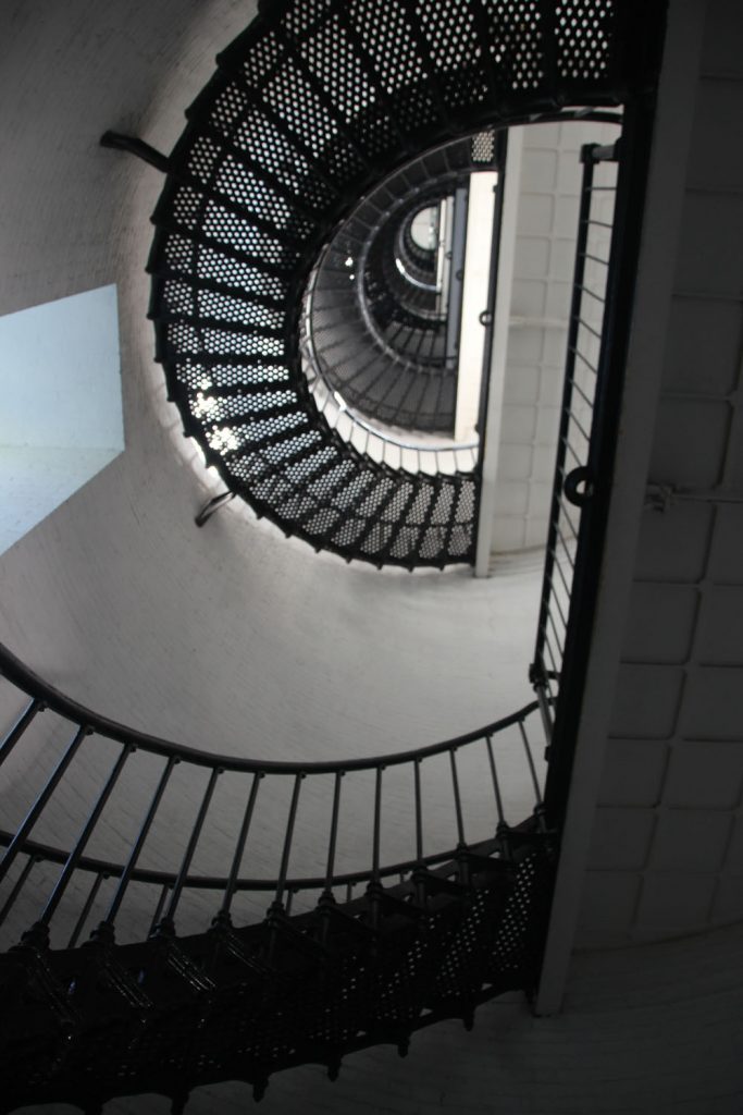 Spiral staircase -- only the first of 219 steps.